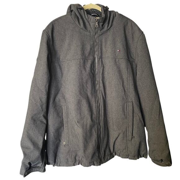 Tommy Hilfiger Men's Gray Winter Faux Fur Water Resistant Jacket Size XL - Picture 1 of 11
